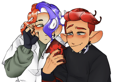 illustration of me and luca&#39;s splatsonas by @lucanus_ on twitter