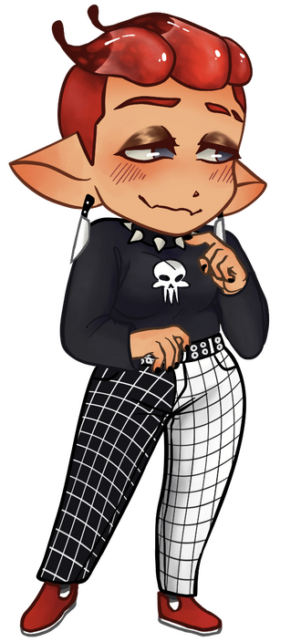 illustration of my splatoon sona by @lucanus_ on twitter