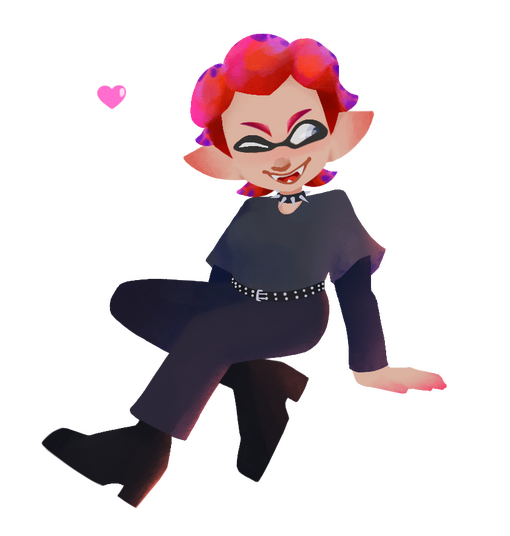 illustration of my splatoon sona with a heart speech bubble by @lucanus_ on twitter